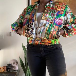 Vintage Silk Bomber Jacket
